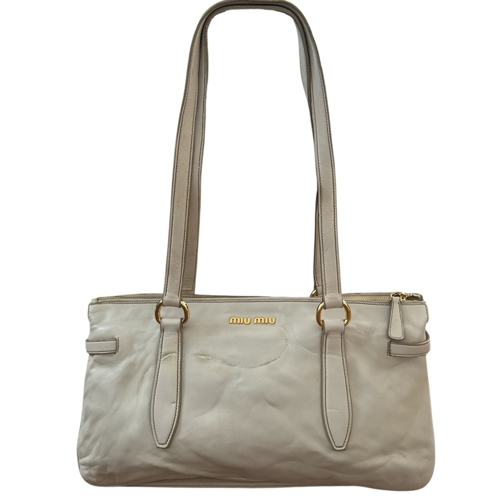 Vintage Miu Miu Cream Leather Women's Bag